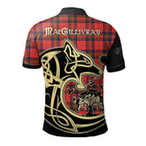 MacGillivray Modern Tartan Polo Shirt Viking Wolf